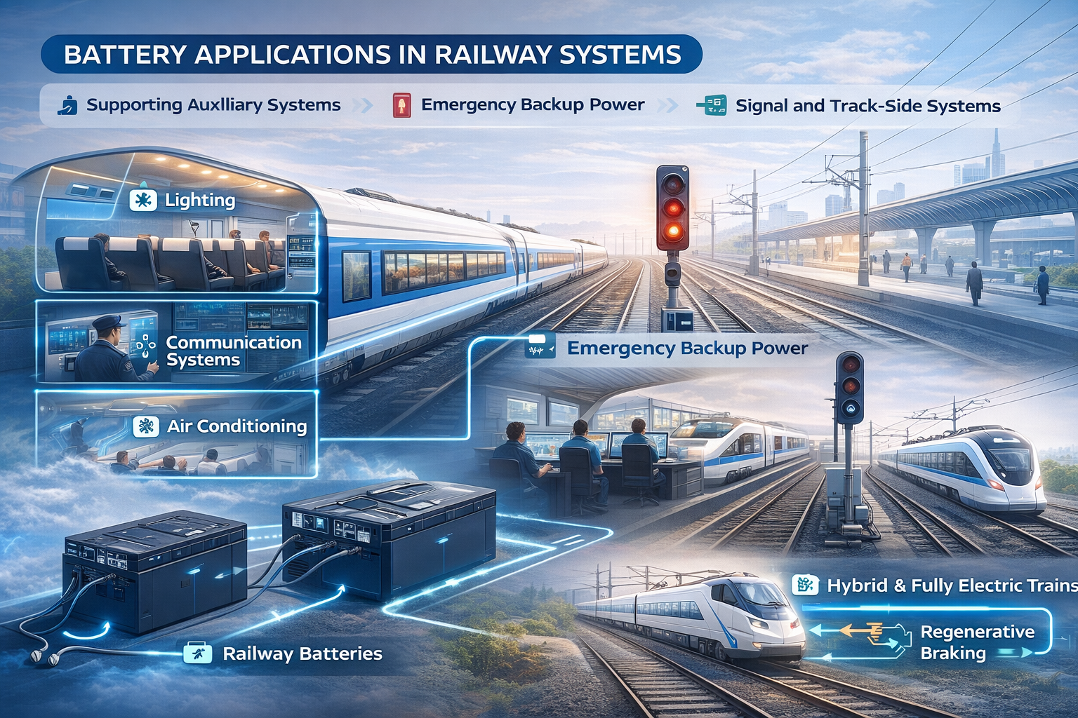 Railway backup and traction battery application